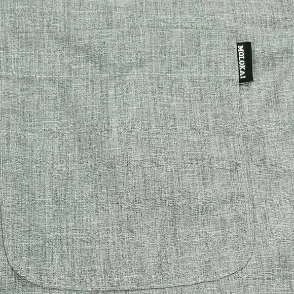 Molokai Surf Co. Medium Charcoal Gray Button Down Pocket Logo Tag Short Sleeve - Picture 4 of 9